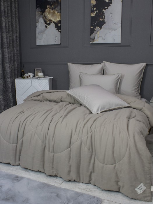 Комплекты для сна Muslin & Satin Solid color (пыльно бежевый) Евро