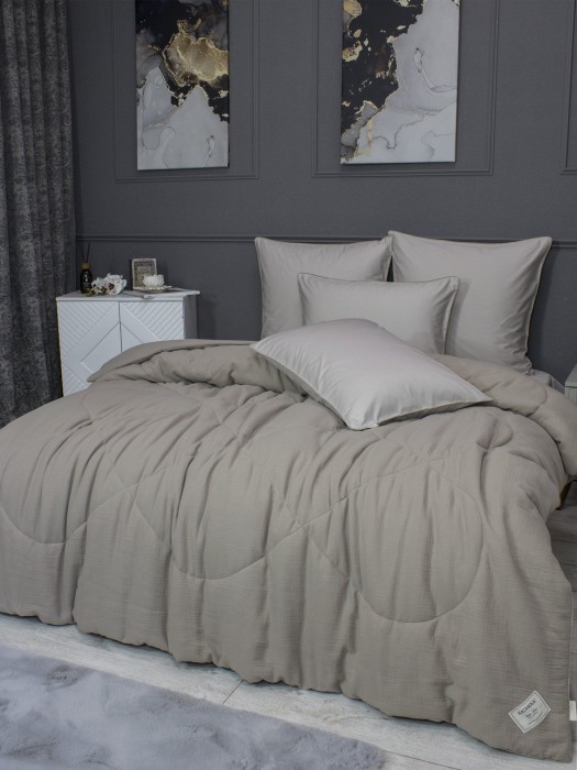 Комплекты для сна Muslin & Satin Solid color (пыльно бежевый) Евро
