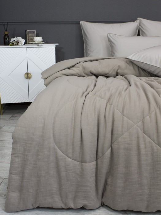 Комплекты для сна Muslin & Satin Solid color (пыльно бежевый) Евро