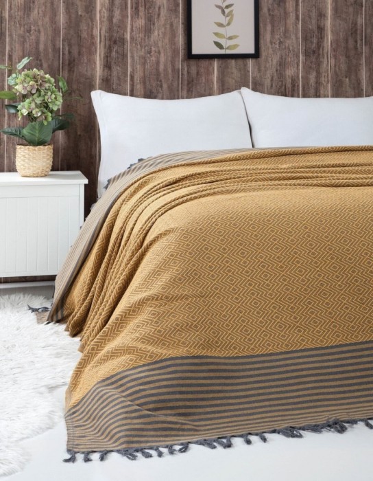 Плед DREAMS цвет горчичный 200x260