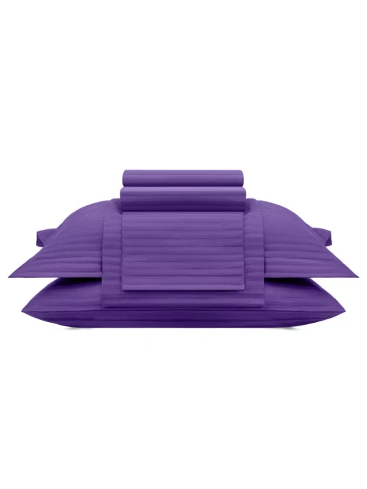 Постельное белье Arya Vip из Страйп Сатина 2 Сп. 200x220 Фиолетовый
