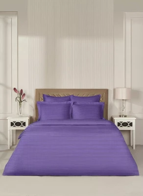 Постельное белье Arya Vip из Страйп Сатина 2 Сп. 200x220 Фиолетовый