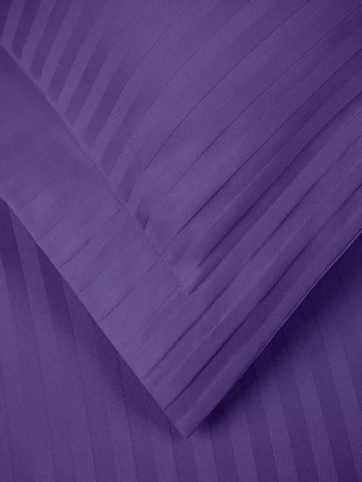 Постельное белье Arya Vip из Страйп Сатина 2 Сп. 200x220 Фиолетовый