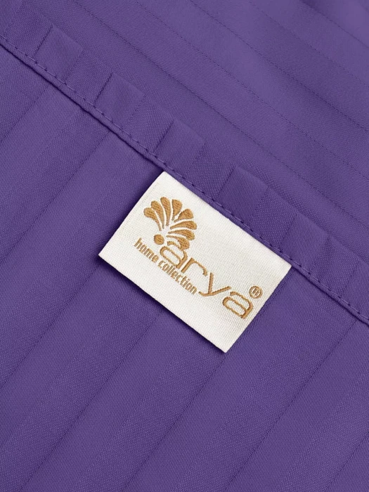 Постельное белье Arya Vip из Страйп Сатина 2 Сп. 200x220 Фиолетовый