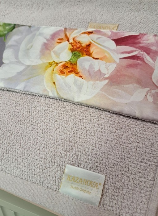 Комплект полотенец Adora Фрезия графит (лаванда) 70х140см и 50х90см "KAZANOV.A"