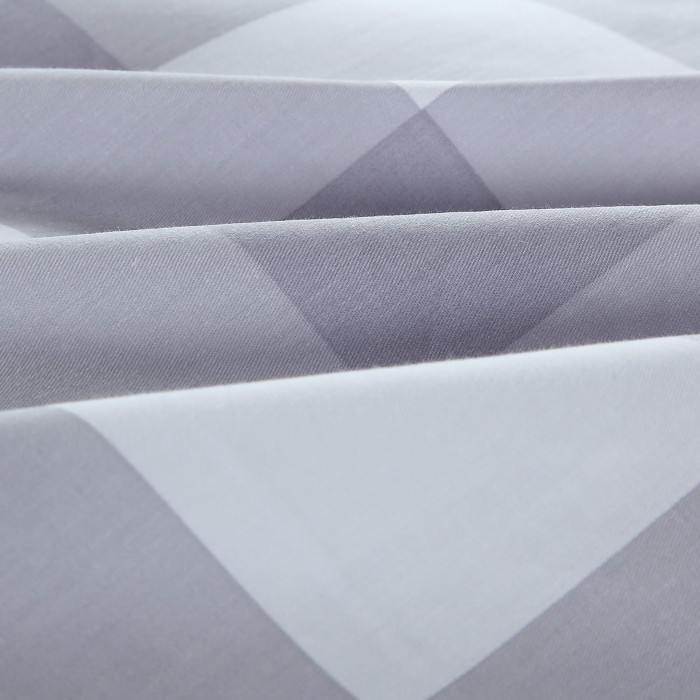 Рокки (серый клетка) Комплект постельного белья сатин Евро 4н