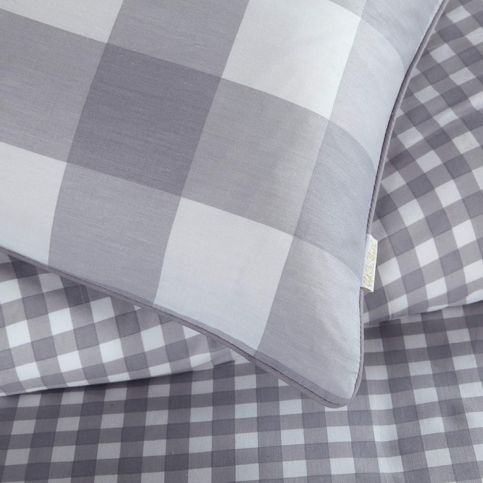 Рокки (серый клетка) Комплект постельного белья сатин Евро 4н