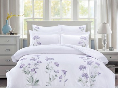 Комплект постельного белья Евро, египетский хлопок Premium с вышивкой 2260-6