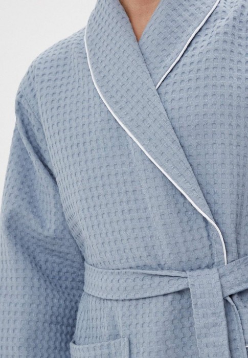 Герман (синий) S Халат вафельный