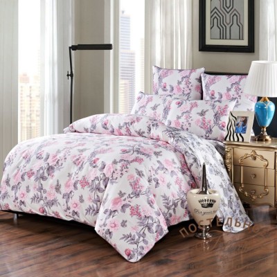 Таисия (розовая) Комплект постельного белья сатин Евро 4н