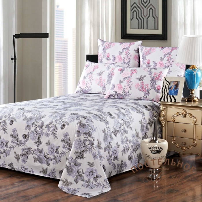 Таисия (розовая) Комплект постельного белья сатин Евро 4н