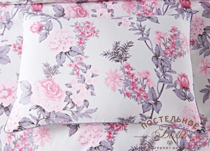 Таисия (розовая) Комплект постельного белья сатин Евро 4н