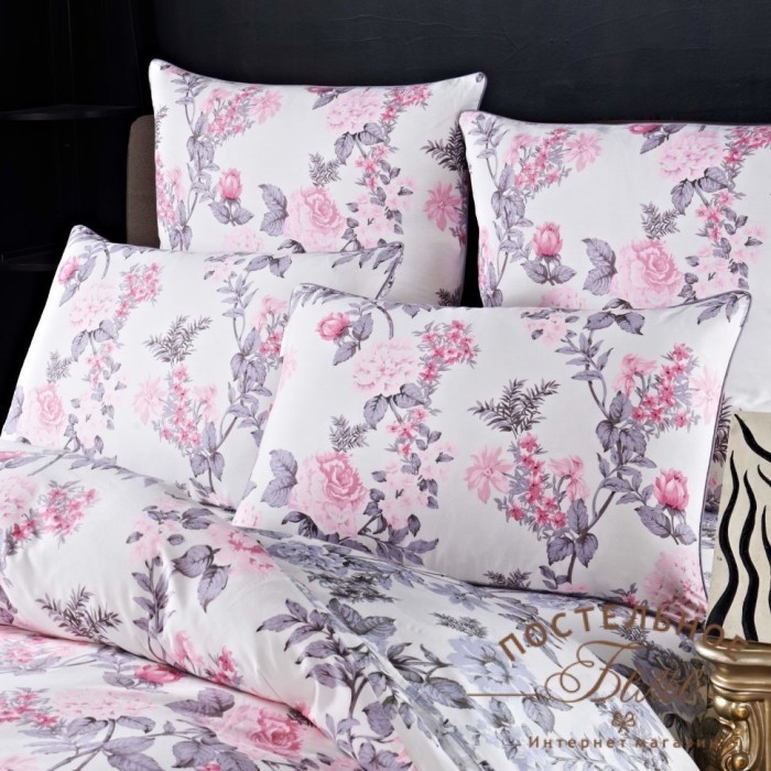Таисия (розовая) Комплект постельного белья сатин Евро 4н