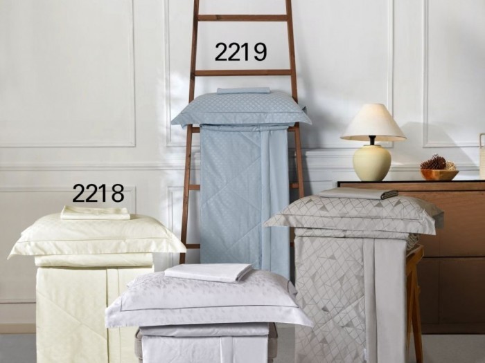 Комплект евро с летним одеялом из хлопкового жаккарда 200х220 см, 2217-OMP