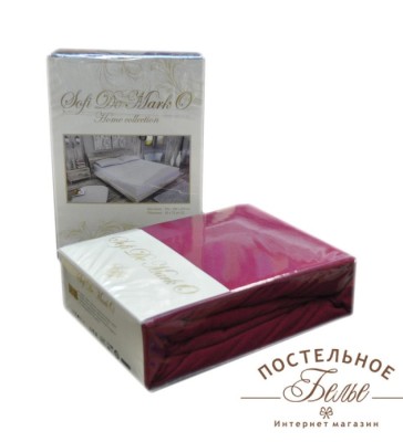 Простынь Трикотажная (бордо) 160-180х200