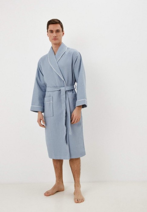 Герман (синий) XL Халат вафельный