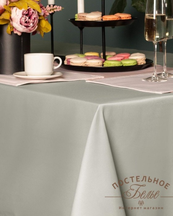 Серенити светло-серая Скатерть 140х180