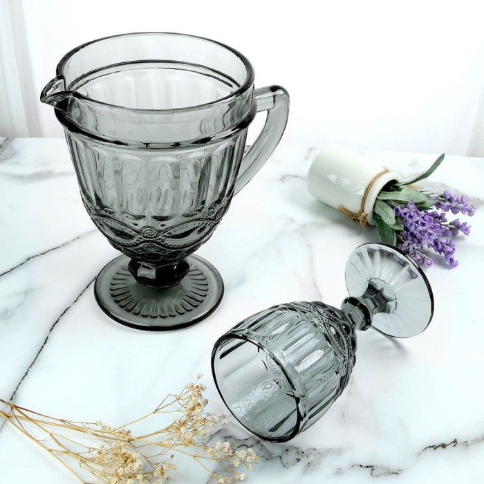 Набор для напитков Arya 4 бокала и кувшин Victory Серый