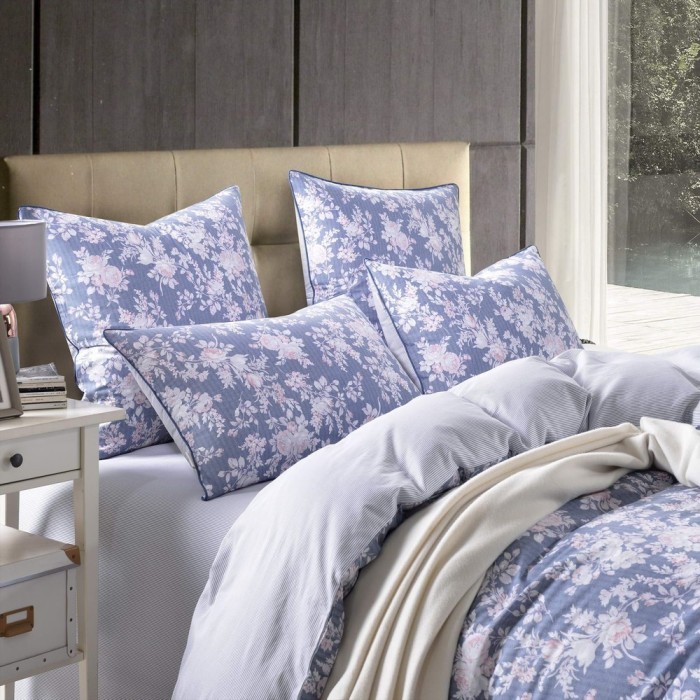 Гретель (синяя) Комплект постельного белья Сатин 1.6