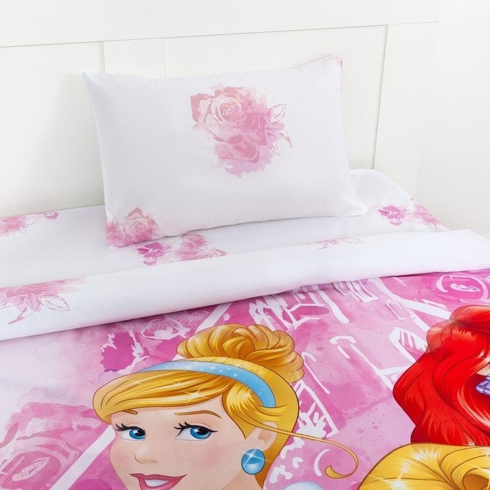 Детское постельное бельё 1,5 сп "Follow your heart", Принцессы, 143*215 см, 150*214 см, 50*70 см -1 шт, поплин