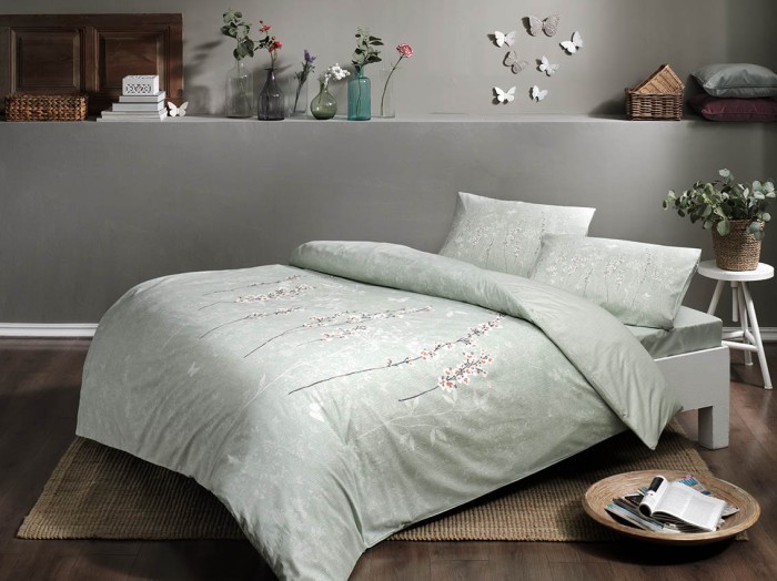 Постельное белье TAC RANFORCE TIANA полуторное зеленый