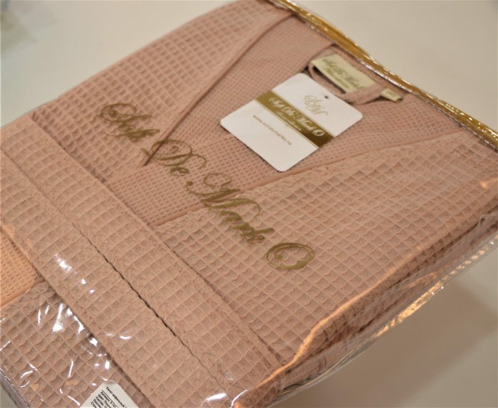 NEVA S (пудра) Халат вафельный кимоно