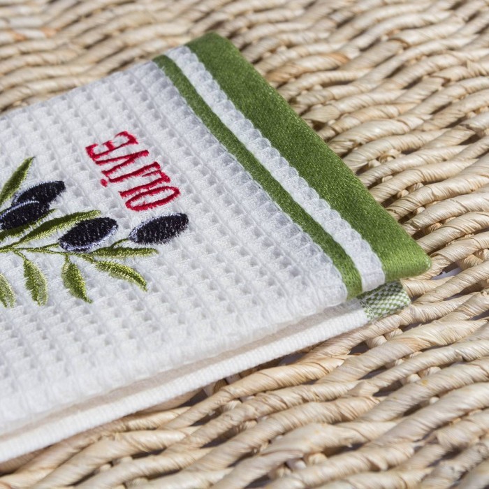 Набор Кухонных Полотенец Arya 40X60 2 Пр. Olive Экрю-Зеленый