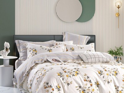 Комплект постельного белья 1,5-спальный, печатный сатин 1925-4S