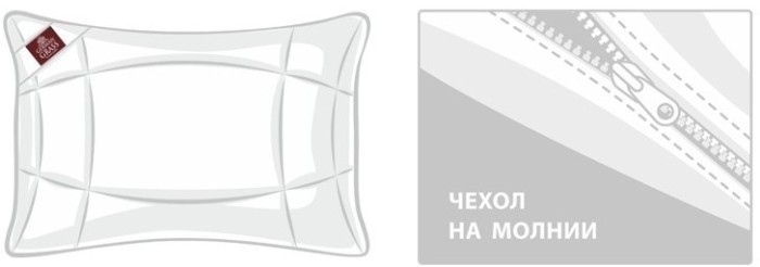 Подушка ORGANIC СOTTON GRASS регулируемая 68х68