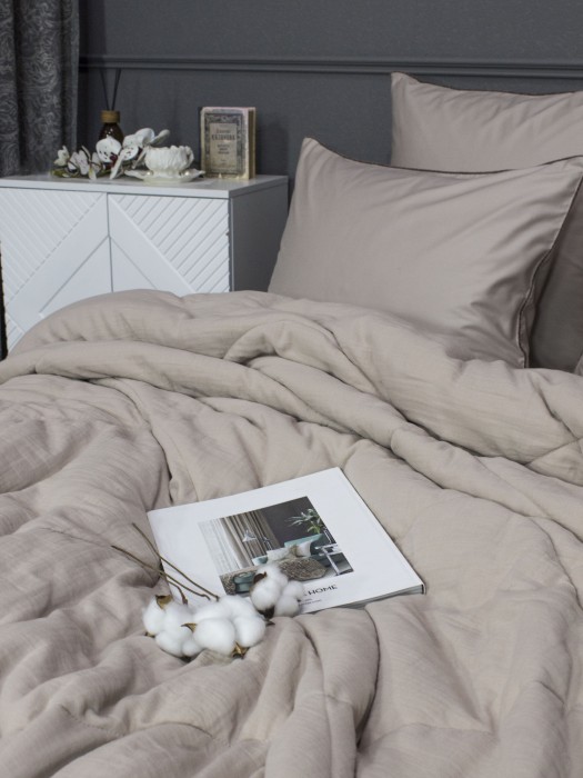 Комплекты для сна Muslin & Satin Solid color (латте) Евро