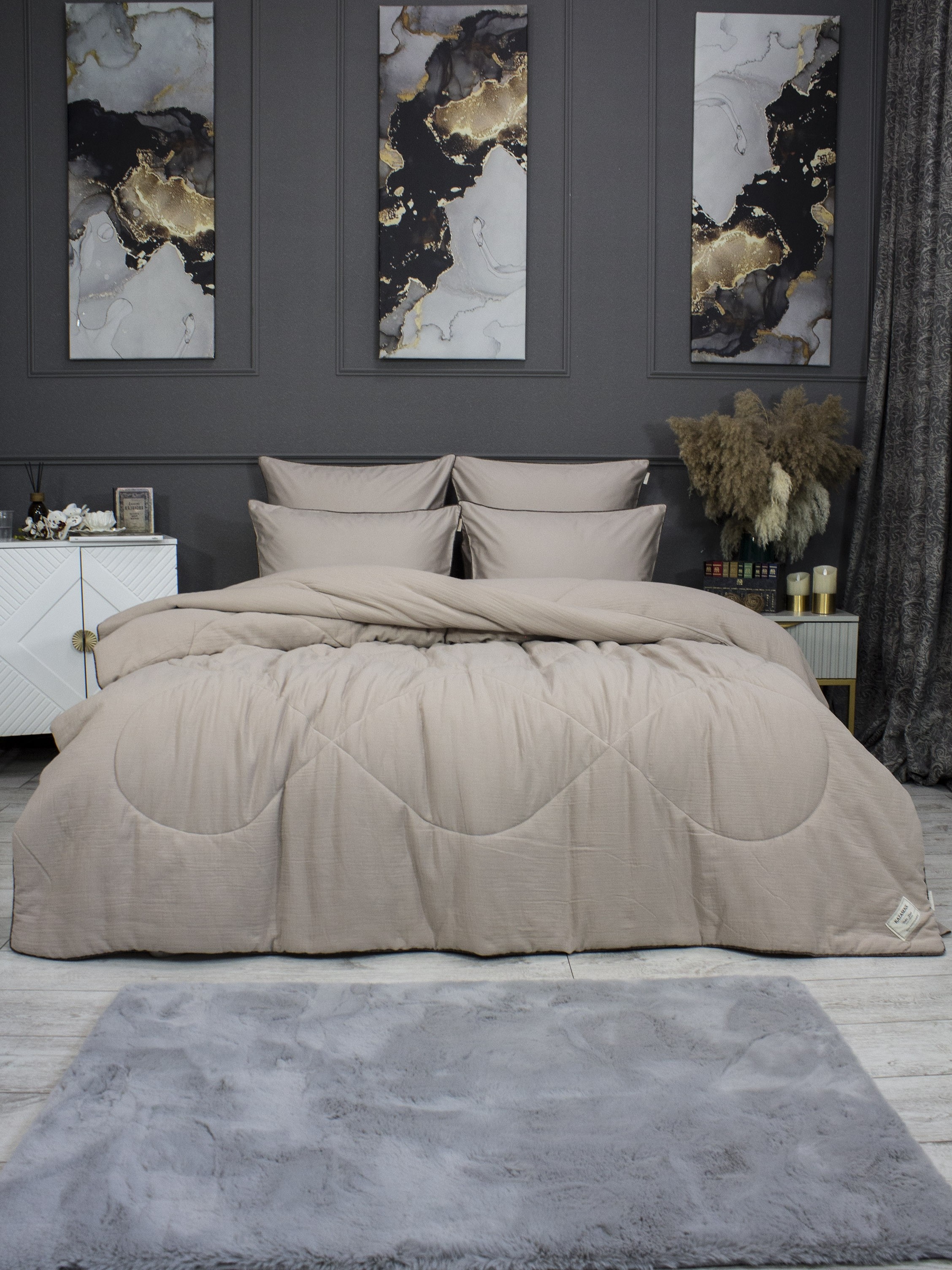 Комплекты для сна Muslin &amp; Satin Solid color (латте) Евро