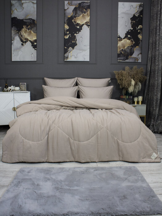 Комплекты для сна Muslin & Satin Solid color (латте) Евро