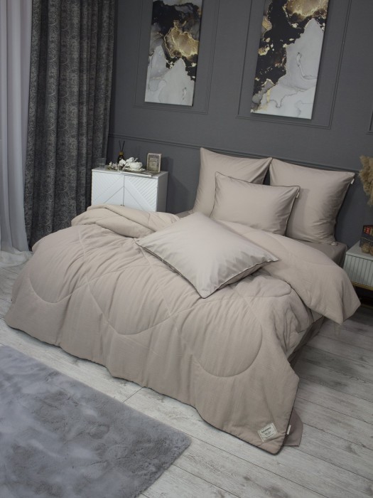 Комплекты для сна Muslin & Satin Solid color (латте) Евро