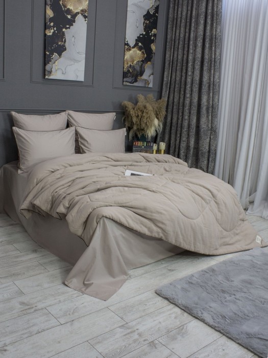 Комплекты для сна Muslin & Satin Solid color (латте) Евро