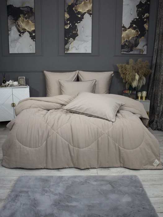 Комплекты для сна Muslin & Satin Solid color (латте) Евро