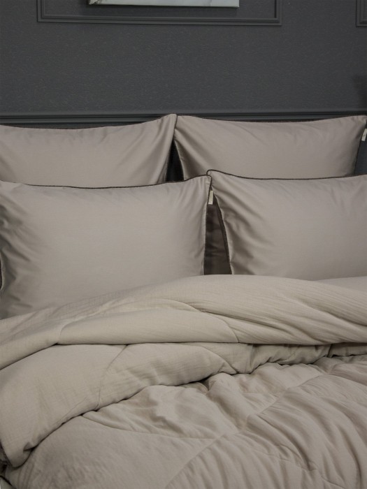 Комплекты для сна Muslin & Satin Solid color (латте) Евро