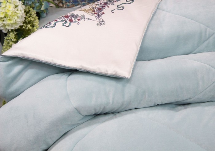 Постельный набор Паола (белый жемчуг бирюза) АВС Egypt Cotton евро