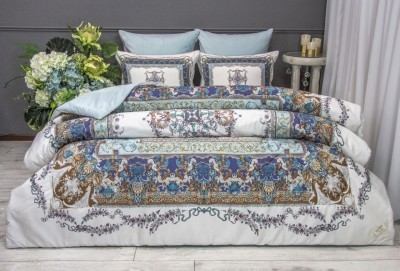 Постельный набор Паола (белый жемчуг бирюза) АВС Egypt Cotton евро