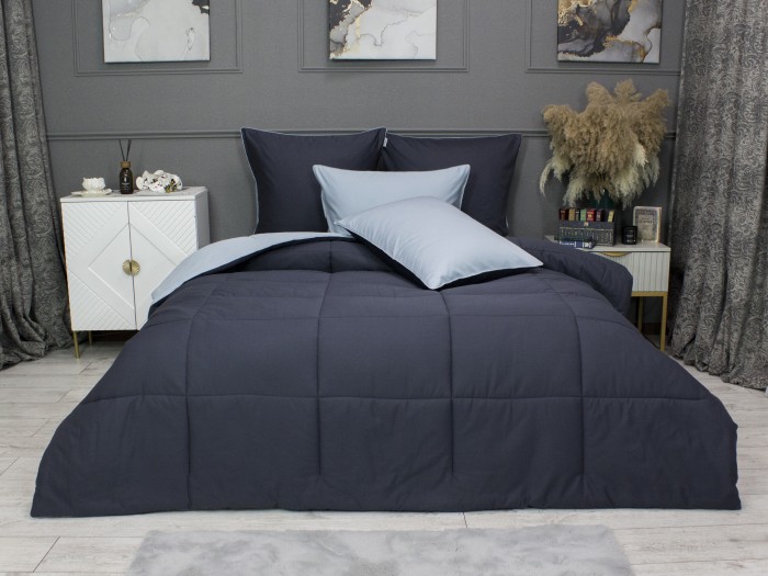 Комплекты для сна Шеффилд (графит платина) Cotton Евро