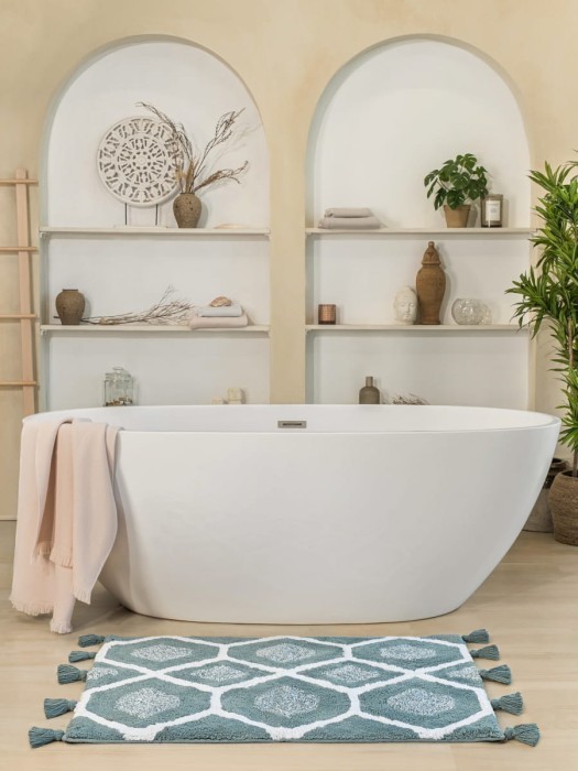 Коврик для ванной Arya Lee Синий, Белый