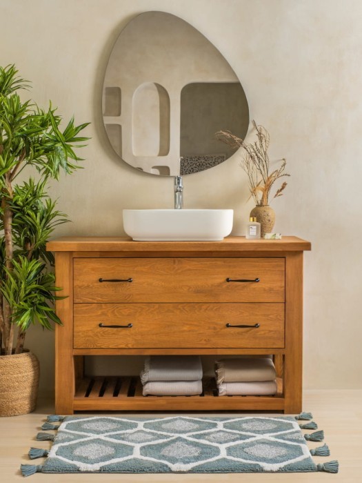 Коврик для ванной Arya Lee Синий, Белый