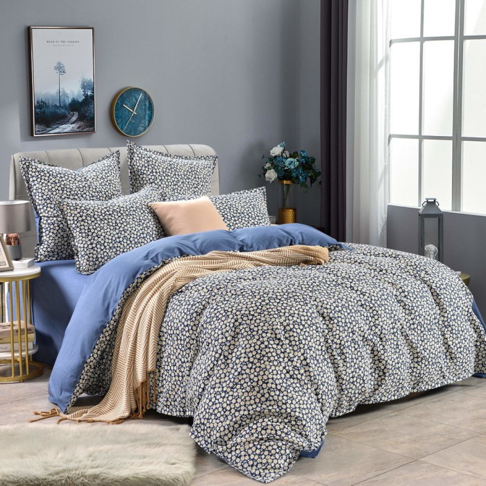 Дарьяна голубой Комплект постельного белья сатин 7Е