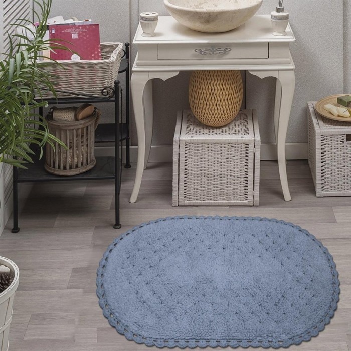 AVRORA (темн.фиол)  Коврик для ванной кружевной 50х70см