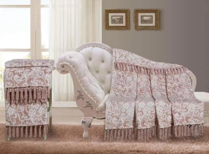 Плед Казанова Плед "Новелла" пудра жаккард/кисточки 210х230 SR56-195-2.1