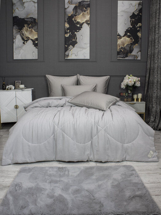 Комплекты для сна Muslin & Satin Solid color (серебрети беж) Евро