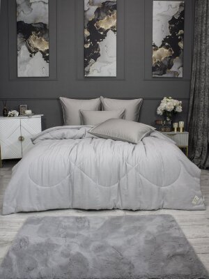 Комплекты для сна Muslin &amp; Satin Solid color (серебрети беж) Евро