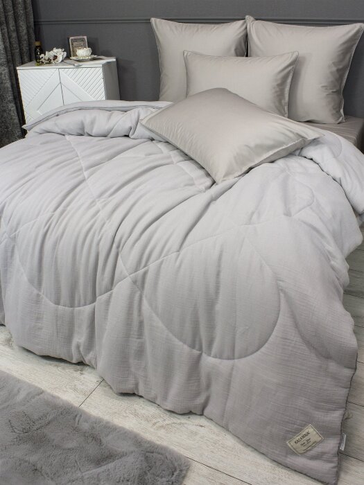Комплекты для сна Muslin & Satin Solid color (серебрети беж) Евро