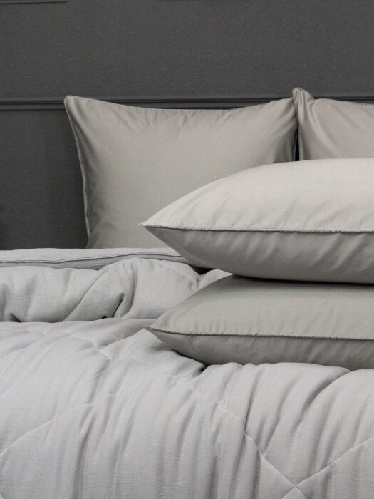 Комплекты для сна Muslin & Satin Solid color (серебрети беж) Евро