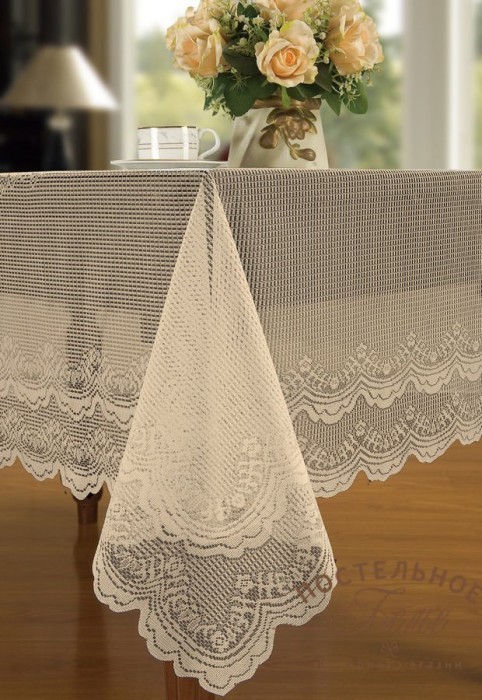 Лайма (кофе) Скатерть Кружево 180х360