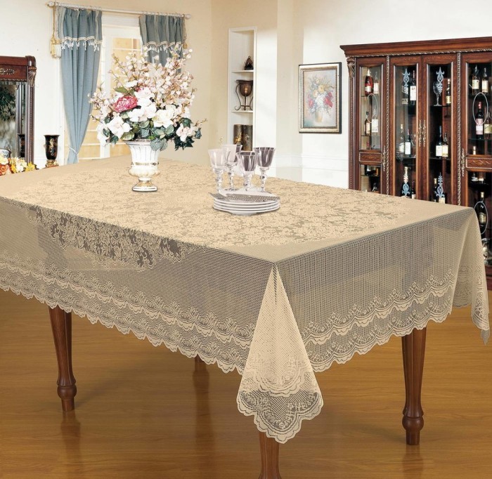Лайма (кофе) Скатерть Кружево 180х360